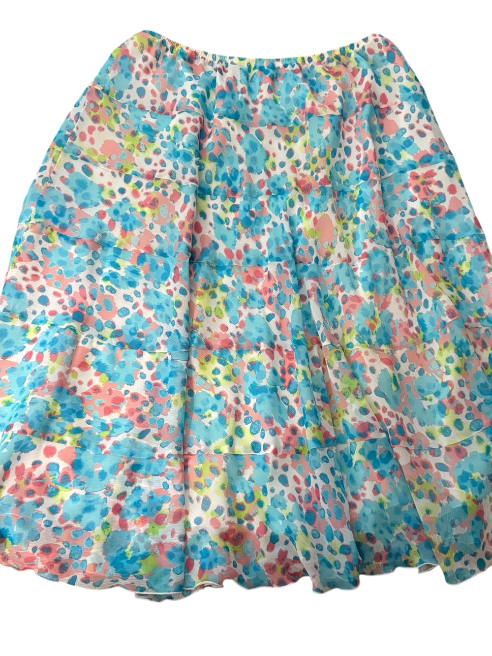 Ruby Rd. chiffon Skirt 20W Blue Pink Green Tiered